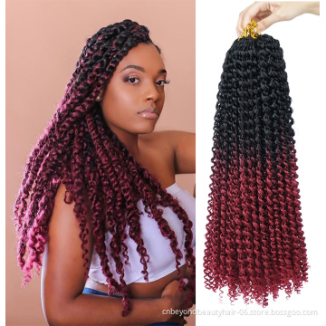 Synthetic Braiding Hair Extension Freetress Wholesale Passion Twist Crochet Hair Braids Water Wave Passion Twist Hair